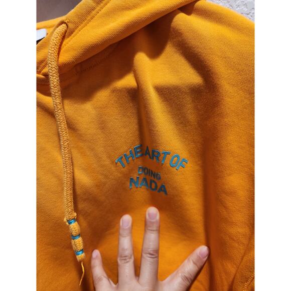 Oui "The Art of Doing Nada" Yellow Hoodie - Size S - Picture 2 of 8